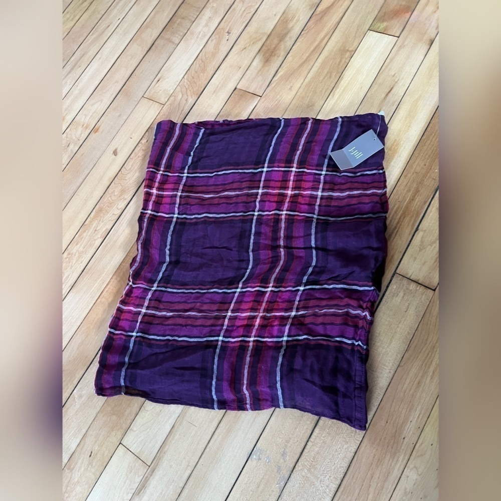 NWT J.Jill purple plaid scarf